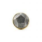 Grey Marble and Brass Pentagon Knob - Cabinet Knobs - Grey Marble and Brass Knob