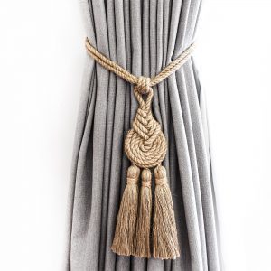 Spiralled Jute Tassel Curtain Tie Back - Curtain Tie Backs - Spiralled Jute Tassel Curtain Tie Back