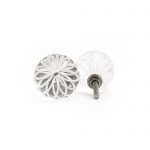 Acrylic Flower Engraved Knob - Cabinet Knobs - Acrylic Flower Engraved Knob