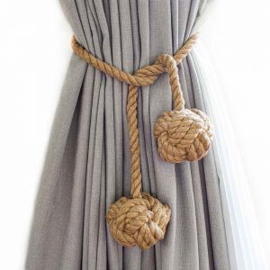 Double Knot Jute Curtain Tie Back - Curtain Tie Backs - Double Knot Jute Curtain Tie Back