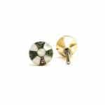 Small Brass Pinwheel MOP Knob - Cabinet Knobs - Small Brass Pinwheel MOP Knob