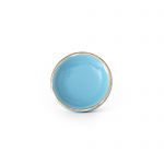 Sky Blue Ceramic Disc Knob with Gold Rim - Cabinet Knobs - Sky Blue Ceramic Disc Knob with Gold Rim