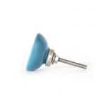 Sky Blue Ceramic Disc Knob with Gold Rim - Cabinet Knobs - Sky Blue Ceramic Disc Knob with Gold Rim