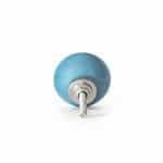 Sky Blue Ceramic Disc Knob with Gold Rim - Cabinet Knobs - Sky Blue Ceramic Disc Knob with Gold Rim