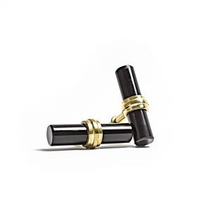 Black Solid Glass T-Bar Pull - Drawer Pulls - Black Solid Glass T-Bar Pull