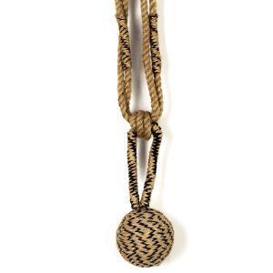 Cotton and Mango Wood Tassel Curtain Tie Back - Curtain Tie Backs - Cotton and Mango Wood Tassel Curtain Tie Back