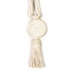 Cotton and Mango Wood Tassel Curtain Tie Back - Curtain Tie Backs - Cotton and Mango Wood Tassel Curtain Tie Back