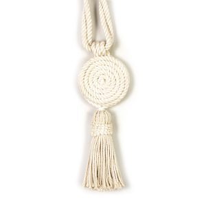 Cotton and Mango Wood Tassel Curtain Tie Back - Curtain Tie Backs - Cotton and Mango Wood Tassel Curtain Tie Back