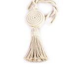 Cotton and Mango Wood Tassel Curtain Tie Back - Curtain Tie Backs - Cotton and Mango Wood Tassel Curtain Tie Back