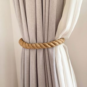 Cotton and Mango Wood Tassel Curtain Tie Back - Curtain Tie Backs - Cotton and Mango Wood Tassel Curtain Tie Back
