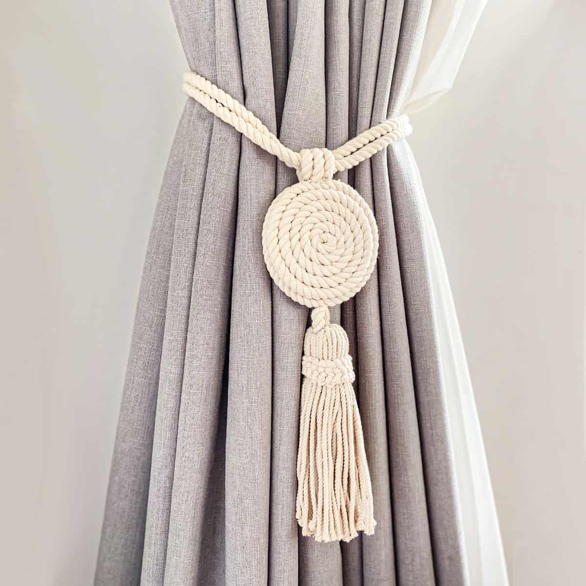 IMG_0270_Spiralled-C Cotton and Mango Wood Tassel Curtain Tie Back - Curtain Tie Backs - Cotton and Mango Wood Tassel Curtain Tie Back