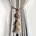 Cotton and Mango Wood Tassel Curtain Tie Back - Curtain Tie Backs - Cotton and Mango Wood Tassel Curtain Tie Back
