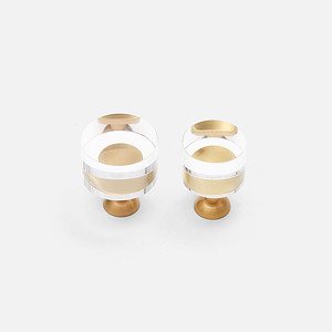 Glass and Brass Round Knob - Architectural Hardware - Glass and Brass Round Knob