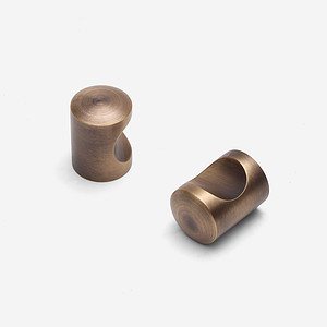 Delos - Brushed Brass Cylinder Knob - Architectural Hardware - Brushed Brass Cylinder Knob