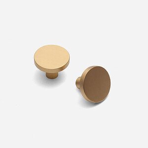 Ube - Brushed Brass Knob - Architectural Hardware - Brushed Brass Knob