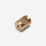 Delos - Brushed Brass Cylinder Knob - Architectural Hardware - Brushed Brass Cylinder Knob