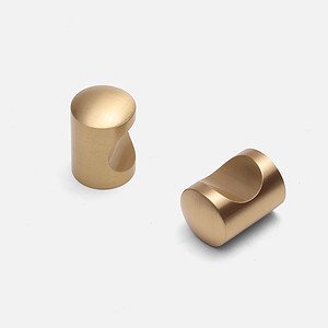 Delos - Brushed Brass Cylinder Knob - Architectural Hardware - Brushed Brass Cylinder Knob