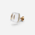 Glass and Brass Round Knob - Architectural Hardware - Glass and Brass Round Knob