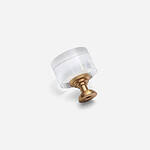 Glass and Brass Round Knob - Architectural Hardware - Glass and Brass Round Knob