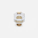 Glass and Brass Hex Knob - Architectural Hardware - Glass and Brass Hex Knob