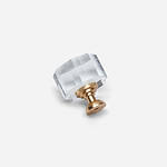 Glass and Brass Hex Knob - Architectural Hardware - Glass and Brass Hex Knob