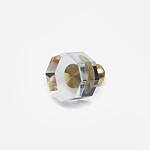 Glass and Brass Hex Knob - Architectural Hardware - Glass and Brass Hex Knob