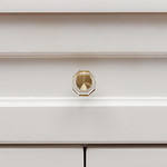 Glass and Brass Hex Knob - Architectural Hardware - Glass and Brass Hex Knob