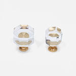 Glass and Brass Hex Knob - Architectural Hardware - Glass and Brass Hex Knob