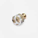 Glass and Brass Hex Knob - Architectural Hardware - Glass and Brass Hex Knob
