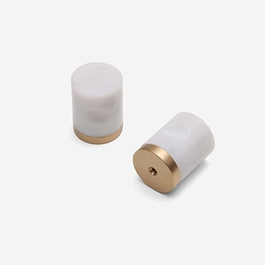 Milan - White Cylinder Marble Knob - Architectural Hardware - White Cylinder Marble Knob
