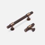 Lismore - Knurled Antique Bronze Brass Handle - Architectural Hardware - Antique Bronze Brass Handle