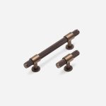 Lismore - Knurled Antique Bronze Brass Pull - Architectural Hardware - Antique Bronze Brass Pull