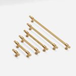 Lismore - Knurled Brushed Brass Pull - Architectural Hardware - Brushed Brass Pull
