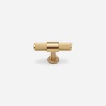 Lismore - Knurled Brushed Brass Pull - Architectural Hardware - Brushed Brass Pull