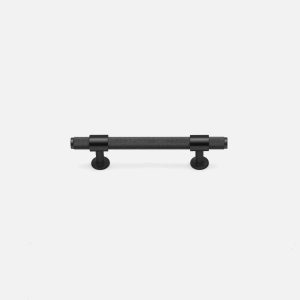 Lismore - Knurled Matte Black Brass Handle - Architectural Hardware - Matte Black Brass Handle