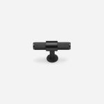 Lismore - Knurled Matte Black Brass Pull - Architectural Hardware - Matte Black Brass Pull