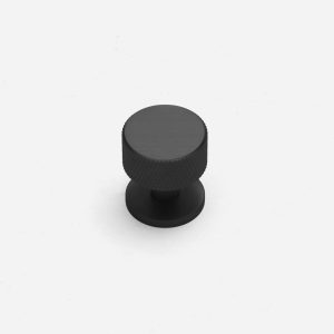 Lismore - Knurled Matte Black Brass Knob - Architectural Hardware - Knurled Matte Black Brass Knob