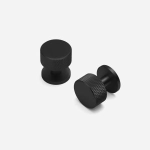 Lismore - Knurled Matte Black Brass Knob - Architectural Hardware - Knurled Matte Black Brass Knob