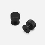Lismore - Knurled Matte Black Brass Knob - Architectural Hardware - Knurled Matte Black Brass Knob