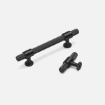 Lismore - Knurled Matte Black Brass Pull - Architectural Hardware - Matte Black Brass Pull