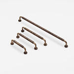 Kingston - Curved Antique Bronze Brass Handle - Architectural Hardware - Curved Antique Bronze Brass Handle