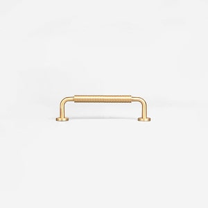 Kingston - Curved Brushed Brass Handle - Architectural Hardware - Curved Brushed Brass