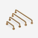 Ube - Curved Brushed Brass Handle - Architectural Hardware - Curved Brushed Brass Handle