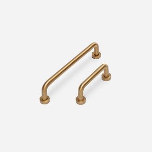 Ube - Curved Brushed Brass Handle - Architectural Hardware - Curved Brushed Brass Handle