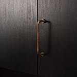 Ube - Curved Antique Bronze Brushed Brass Handle - Architectural Hardware - Curved Antique Bronze Brushed Brass Handle
