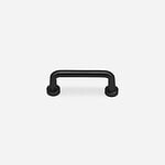 Ube - Curved Matte Black Brass Handle - Architectural Hardware - Curved Matte Black Brass Handle