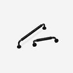 Kingston - Curved Matte Black Brass Handle - Architectural Hardware - Curved Matte Black Brass Handle