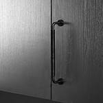 Kingston - Curved Matte Black Brass Handle - Architectural Hardware - Curved Matte Black Brass Handle