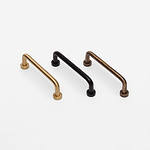 Ube - Curved Brushed Brass Handle - Architectural Hardware - Curved Brushed Brass Handle