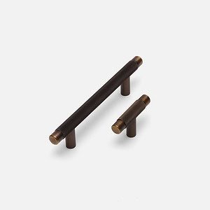 Filby - Knurled Antique Bronze Brass Handle - Architectural Hardware - Knurled Antique Bronze Brass Handle